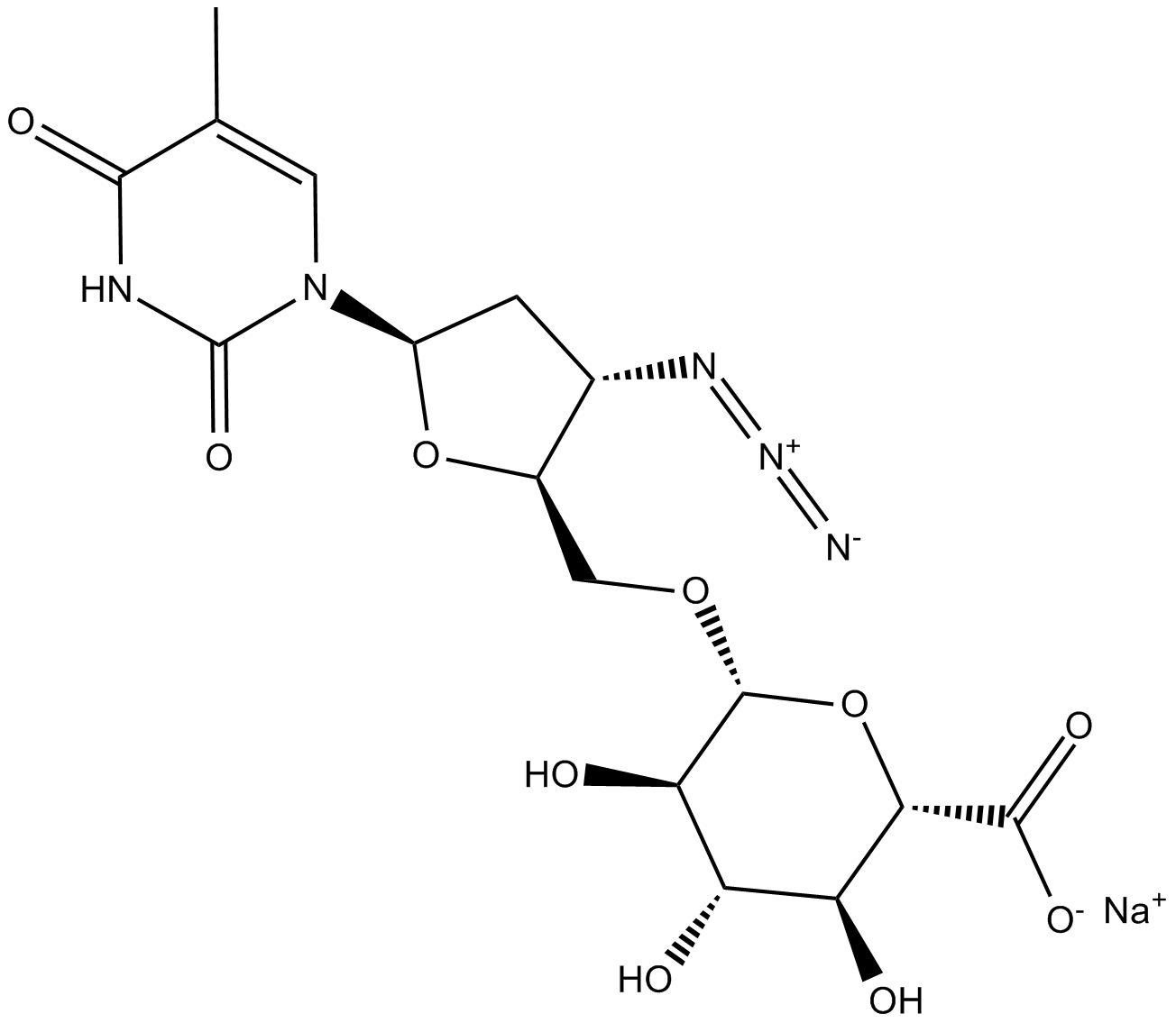 3'-Azido-3'-deoxythymidine β-D-glucuronide (sodium salt)